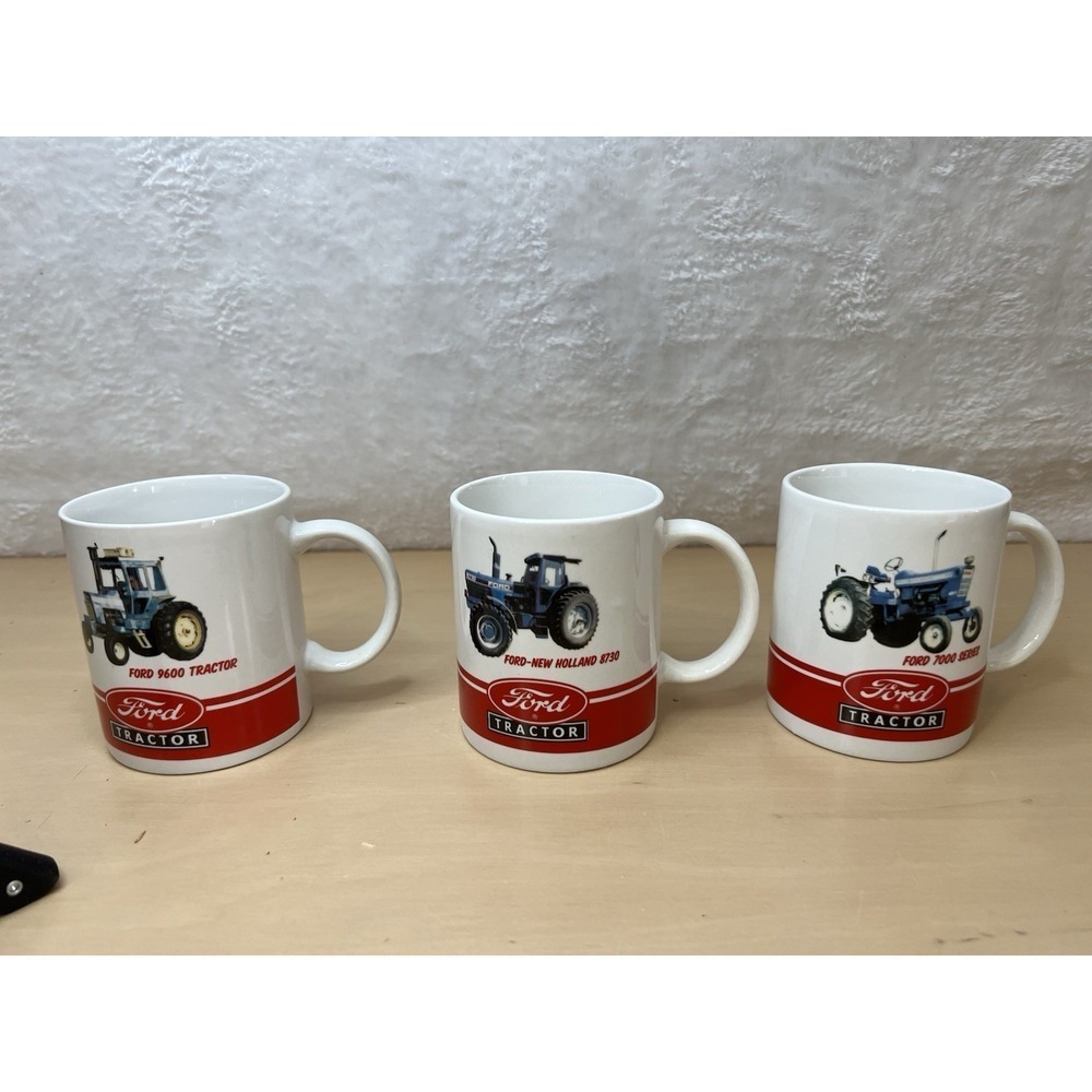 Vintage Ford Tractor Coffee Mug Lot 3 9600 8730 7000 Series Licensed 10oz